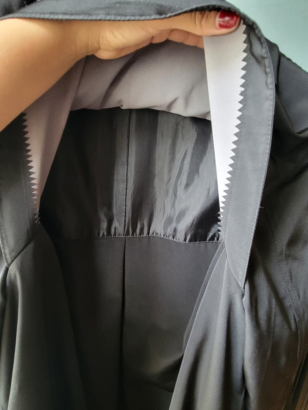 Black Gallery all-weather Coat XL Removable Hood Hidden button front Zip closure - Picture 4 of 16